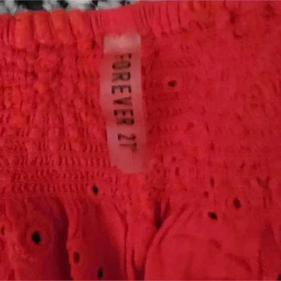 Forever 21 Lace Eyelet Pull On Red Cheeky Shorts - S - Picture 5 of 5
